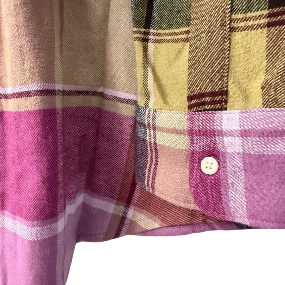 Old Navy NWT Pink Plaid Flannel Button Down size Large - Picture 8 of 17